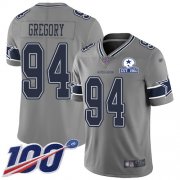 Wholesale Cheap Nike Cowboys #94 Randy Gregory Gray Men's Stitched With Established In 1960 Patch NFL Limited Inverted Legend 100th Season Jersey