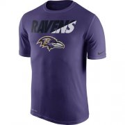 Wholesale Cheap Men's Baltimore Ravens Nike Purple Legend Staff Practice Performance T-Shirt