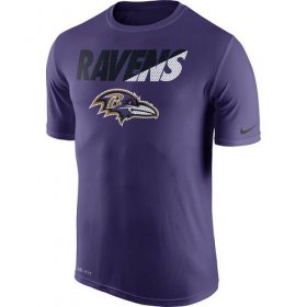 Wholesale Cheap Men\'s Baltimore Ravens Nike Purple Legend Staff Practice Performance T-Shirt