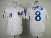 Wholesale Cheap Mitchell And Ness 1982 Expos #8 Gary Carter White Throwback Stitched MLB Jersey