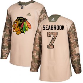 Wholesale Cheap Adidas Blackhawks #7 Brent Seabrook Camo Authentic 2017 Veterans Day Stitched NHL Jersey