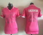 Wholesale Cheap Nike Seahawks #25 Richard Sherman Pink Women's Stitched NFL Elite Bubble Gum Jersey