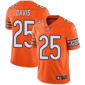 Wholesale Cheap Nike Bears #25 Mike Davis Orange Men\'s Stitched NFL Limited Rush Jersey