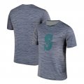 Wholesale Cheap Nike Seattle Mariners Gray Black Striped Logo Performance T-Shirt