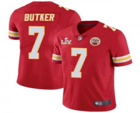 Wholesale Cheap Men\'s Kansas City Chiefs #7 Harrison Butker Red 2021 Super Bowl LV Limited Stitched NFL Jersey