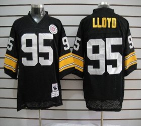Wholesale Cheap Mitchell And Ness Steelers #95 Greg Lloyd Black Stitched Jersey