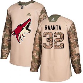 Wholesale Cheap Adidas Coyotes #32 Antti Raanta Camo Authentic 2017 Veterans Day Stitched NHL Jersey