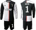 Wholesale Cheap Juventus #1 Buffon Home Long Sleeves Soccer Club Jersey