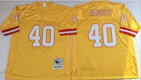 Wholesale Cheap Mitchell And Ness Buccaneers #40 Mike Alstott Gold Throwback Stitched NFL Jersey