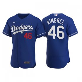 Wholesale Cheap Men\'s Los Angeles Dodgers #46 Craig Kimbrel Royal Flex Base Stitched Jersey