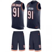 Wholesale Cheap Nike Bears #91 Eddie Goldman Navy Blue Team Color Men's Stitched NFL Limited Tank Top Suit Jersey