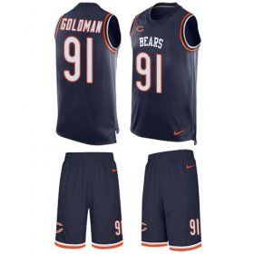 Wholesale Cheap Nike Bears #91 Eddie Goldman Navy Blue Team Color Men\'s Stitched NFL Limited Tank Top Suit Jersey
