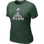 Wholesale Cheap Women's NFL Super Bowl XLVII Logo T-Shirt Dark Green