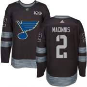 Wholesale Cheap Adidas Blues #2 Al MacInnis Black 1917-2017 100th Anniversary Stitched NHL Jersey