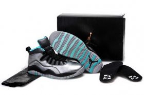 Wholesale Cheap Air Jordan 10 Lady Liberty Shoes Silver/black-blue