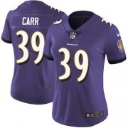 Wholesale Cheap Nike Ravens #39 Brandon Carr Purple Team Color Women's Stitched NFL Vapor Untouchable Limited Jersey