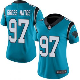 Wholesale Cheap Nike Panthers #97 Yetur Gross-Matos Blue Women\'s Stitched NFL Limited Rush Jersey