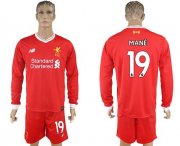 Wholesale Cheap Liverpool #19 Mane Home Long Sleeves Soccer Club Jersey