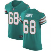 Wholesale Cheap Nike Dolphins #68 Robert Hunt Aqua Green Alternate Men's Stitched NFL New Elite Jersey