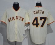 Wholesale Cheap Giants #47 Johnny Cueto Cream New Cool Base Stitched MLB Jersey
