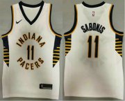 Wholesale Cheap Men's Indiana Pacers #11 Domantas Sabonis New White 2021 Nike Swingman Stitched NBA Jersey