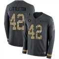 Wholesale Cheap Nike Raiders #42 Cory Littleton Anthracite Salute to Service Men's Stitched NFL Limited Therma Long Sleeve Jersey