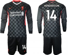Wholesale Cheap Men 2021 Liverpool away long sleeves 14 soccer jerseys