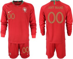 Wholesale Cheap Portugal Personalized Home Long Sleeves Soccer Country Jersey