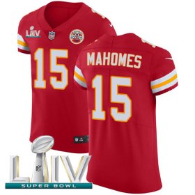 Wholesale Cheap Nike Chiefs #15 Patrick Mahomes Red Super Bowl LIV 2020 Team Color Men\'s Stitched NFL Vapor Untouchable Elite Jersey