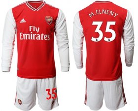 Wholesale Cheap Arsenal #35 M.Elneny Red Home Long Sleeves Soccer Club Jersey