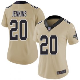 Wholesale Cheap Nike Saints #20 Janoris Jenkins Gold Women\'s Stitched NFL Limited Inverted Legend Jersey