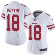 Wholesale Cheap Nike 49ers #18 Dante Pettis White Women's Stitched NFL Vapor Untouchable Limited Jersey