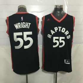 Wholesale Cheap Men\'s Toronto Raptors #55 Delon Wright Black With Red New NBA Rev 30 Swingman Jersey