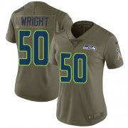 Wholesale Cheap Nike Seahawks #50 K.J. Wright Olive Women's Stitched NFL Limited 2017 Salute to Service Jersey