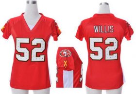 Wholesale Cheap Nike 49ers #52 Patrick Willis Red Team Color Draft Him Name & Number Top Women\'s Stitched NFL Elite Jersey