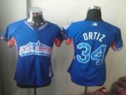 Wholesale Cheap Red Sox #34 David Ortiz Blue 2013 All-Star Women's Stitched MLB Jersey