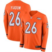 Wholesale Cheap Men's Broncos #26 Isaac Yiadom Orange Team Color Men's Stitched NFL Limited Therma Long Sleeve Jersey