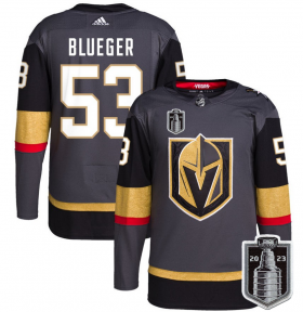 Wholesale Cheap Men\'s Vegas Golden Knights #53 Teddy Blueger Gray 2023 Stanley Cup Final Stitched Jersey