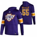 Wholesale Cheap Los Angeles Kings #55 Quinton Byfield Adidas Reverse Retro Pullover Hoodie Purple