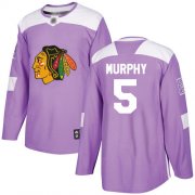 Wholesale Cheap Adidas Blackhawks #5 Connor Murphy Purple Authentic Fights Cancer Stitched NHL Jersey