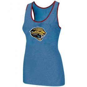 Wholesale Cheap Women\'s Nike Jacksonville Jaguars Big Logo Tri-Blend Racerback Stretch Tank Top Light Blue