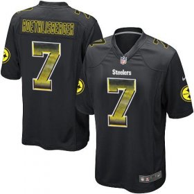 Wholesale Cheap Nike Steelers #7 Ben Roethlisberger Black Team Color Men\'s Stitched NFL Limited Strobe Jersey