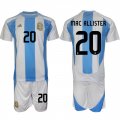Cheap Men's Argentina #20 Alexis Mac Allister White Blue 2024-25 Home Soccer Jersey Suit