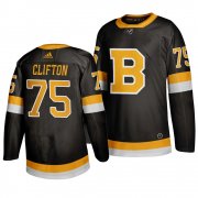 Wholesale Cheap Adidas Boston Bruins #75 Connor Clifton Black 2019-20 Authentic Third Stitched NHL Jersey
