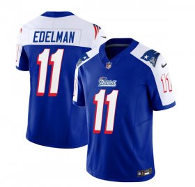 Wholesale Cheap Men\'s New England Patriots #11 Julian Edelman Blue White 2023 F.U.S.E. Vapor Limited Football Stitched Jersey