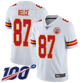 Wholesale Cheap Nike Chiefs #87 Travis Kelce White Men\'s Stitched NFL 100th Season Vapor Limited Jersey