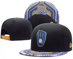 Wholesale Cheap MLB Milwaukee Brewers Snapback Ajustable Cap Hat 2