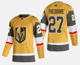 Wholesale Cheap Men\'s Vegas Golden Knights #27 Shea Theodore Gold 2020-21 Alternate Stitched Adidas Jersey
