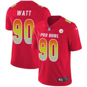 Wholesale Cheap Nike Steelers #90 T. J. Watt Red Men\'s Stitched NFL Limited AFC 2019 Pro Bowl Jersey