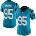Wholesale Cheap Nike Panthers #95 Derrick Brown Blue Women's Stitched NFL Limited Rush Jersey
